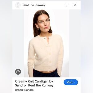 Sandro Boucle Knit Cardigan in Ecru (sold out style)